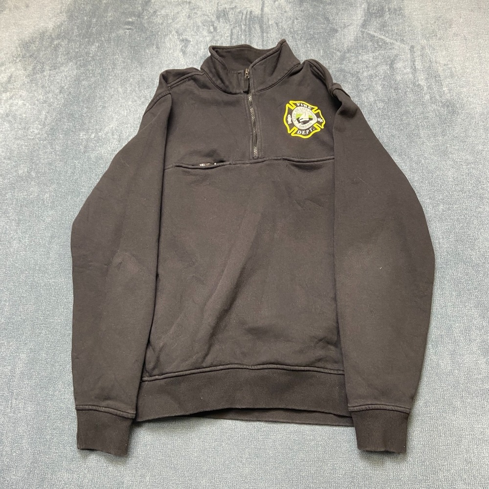 CornerStone Lake Oswego Fire Dept. Sweatshirt Mens L Black 1/4 Zip Logo Graphic